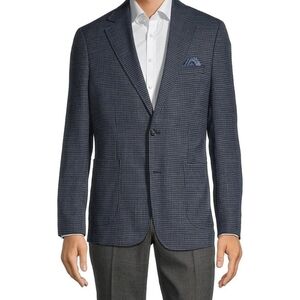 Hawkings and Kent Modern Classic-Fit Mini Houndstooth Check Sportcoat for Men